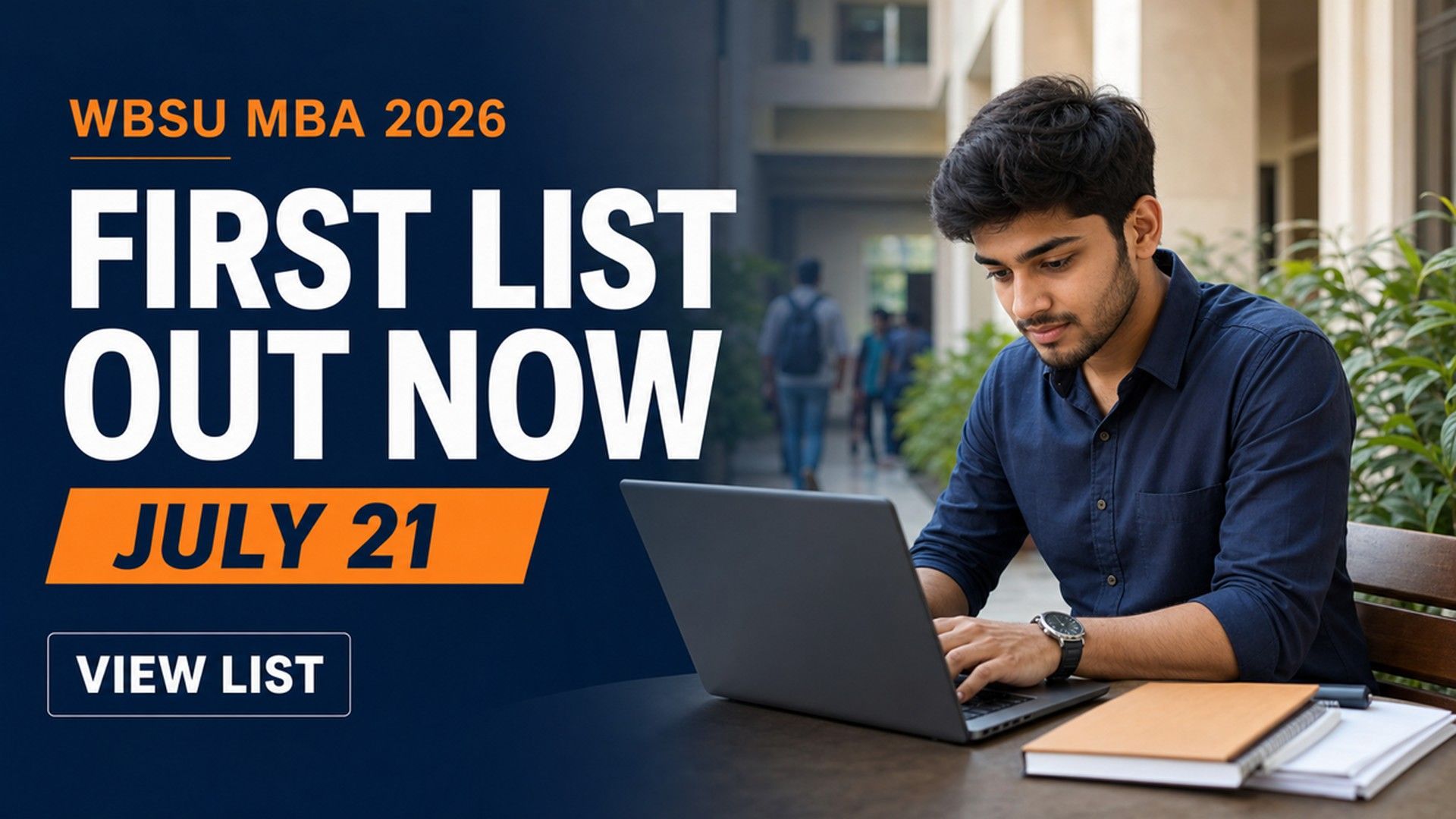 WBSU MBA 2026 First Selection List Out at wbsuadmission.com