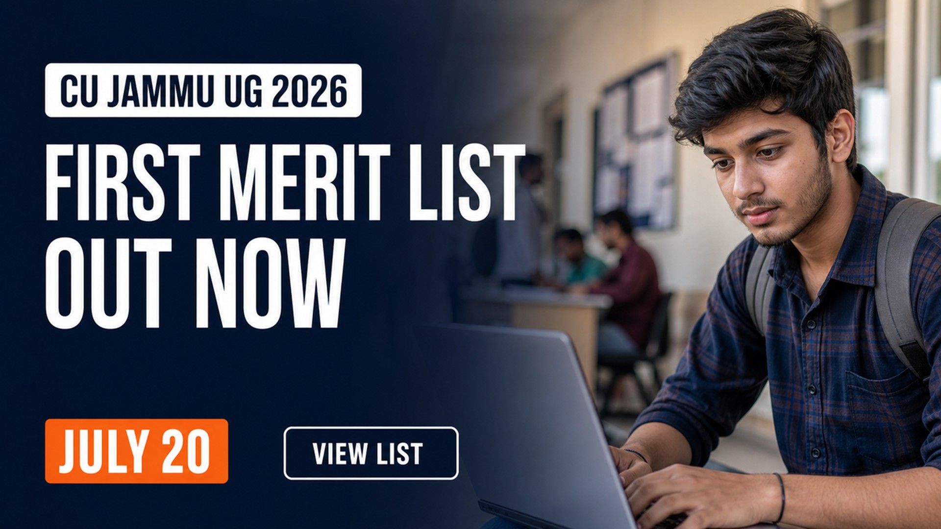 CU Jammu UG First Merit List 2026-27 Out at cujammu.ac.in