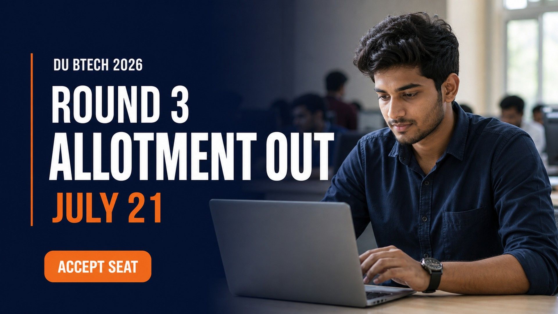 DU BTech Round 3 Seat Allotment 2026 Out at admission.uod.ac.in