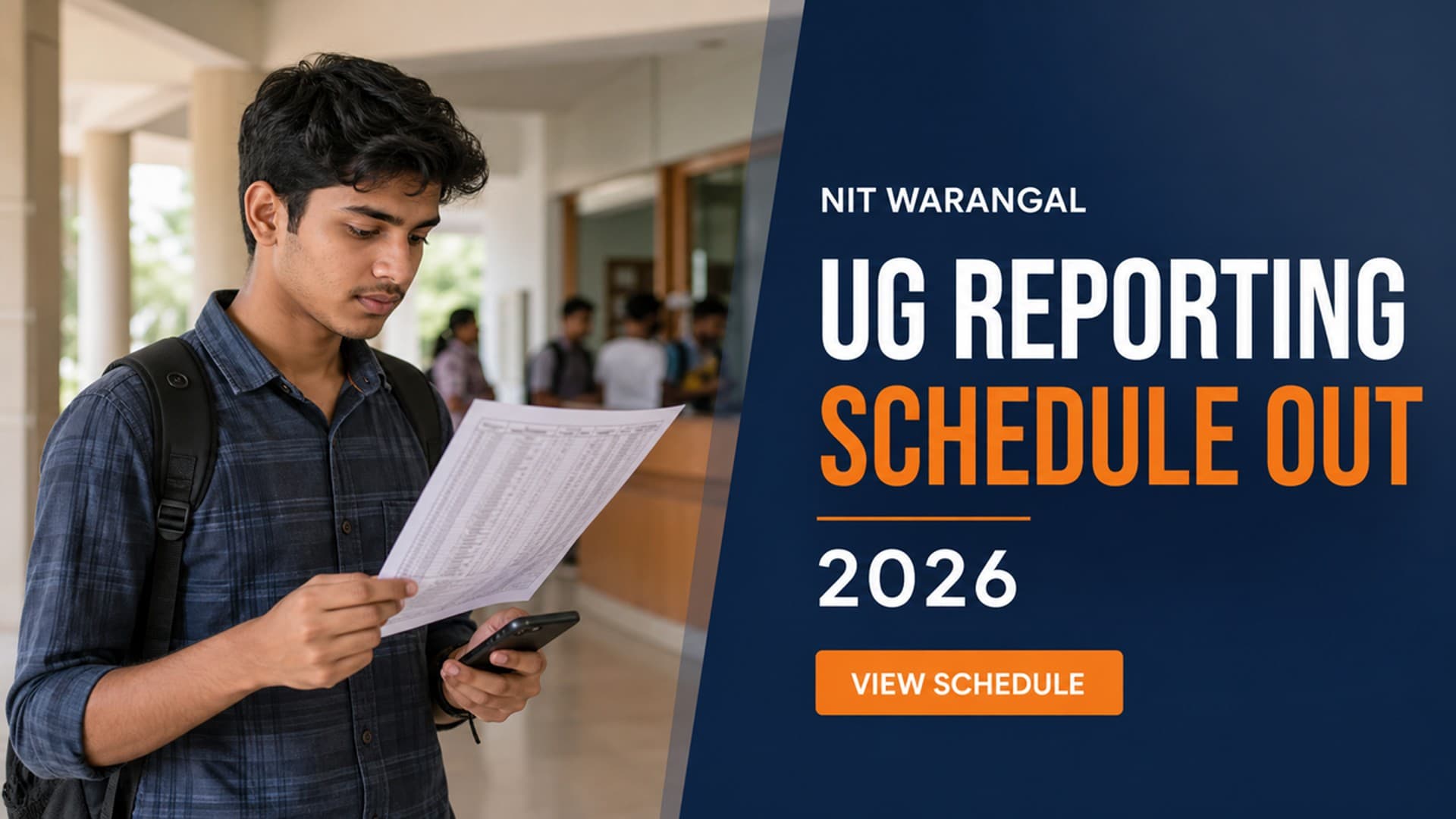 NIT Warangal UG Physical Reporting Schedule 2026 Released