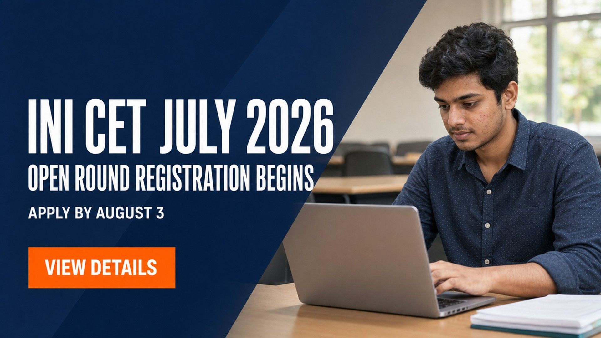 INI CET July 2026 Open Round Registration Ends August 3