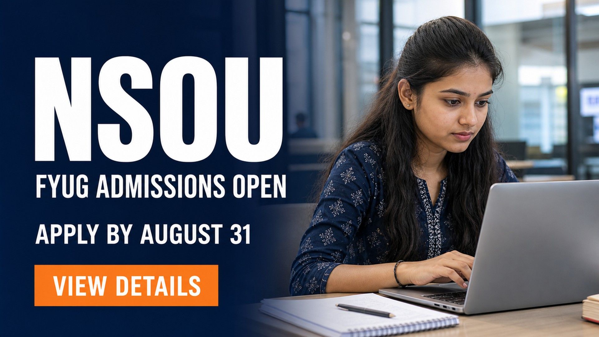 NSOU UG Admission 2026 Open; Apply by August 31 at NSOU Portal