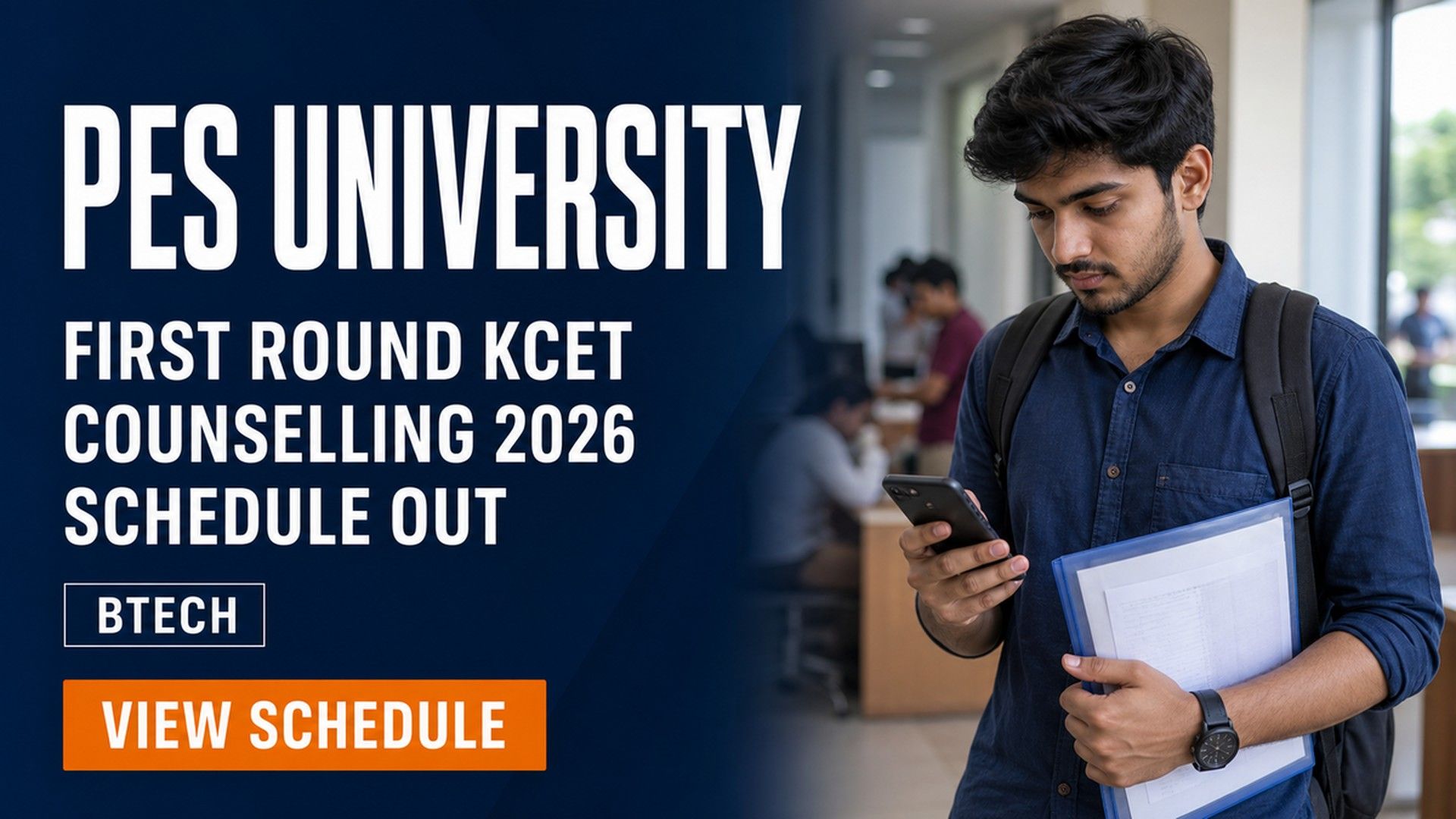 PES University B.Tech 2026 KCET Counselling on August 16