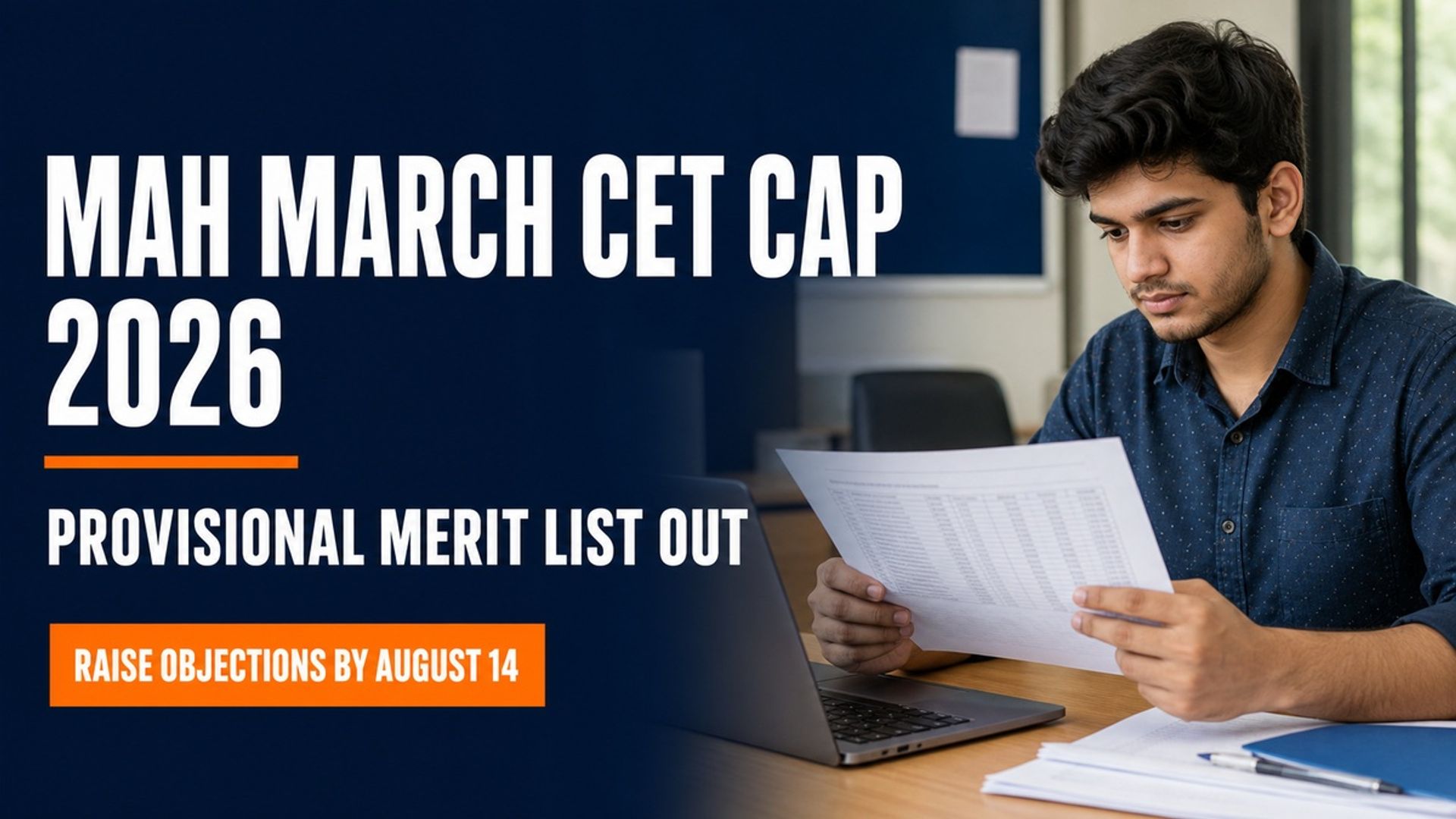 MAH MArch CET CAP 2026 Provisional Merit List Out; Objections by Aug 14