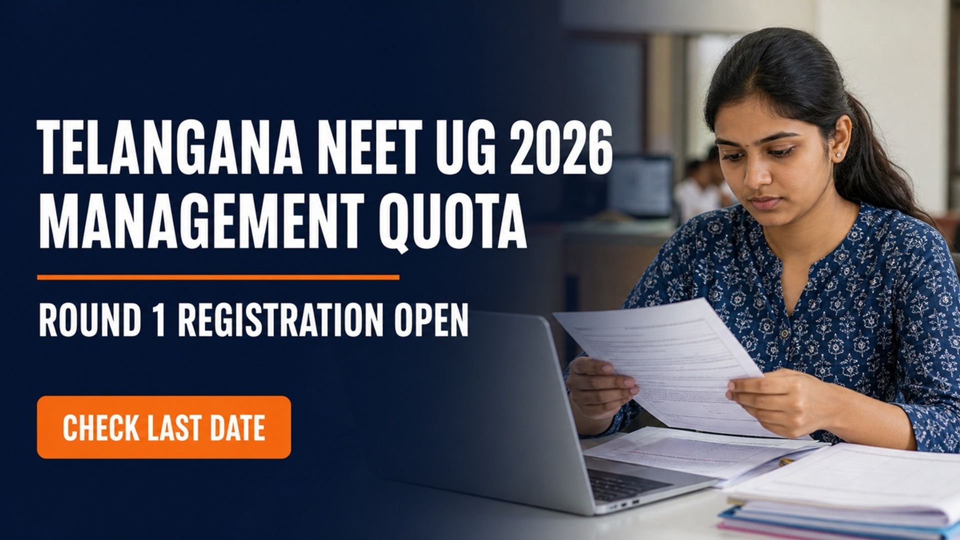 Telangana NEET UG 2026 Management Quota Round 1 Registration Open