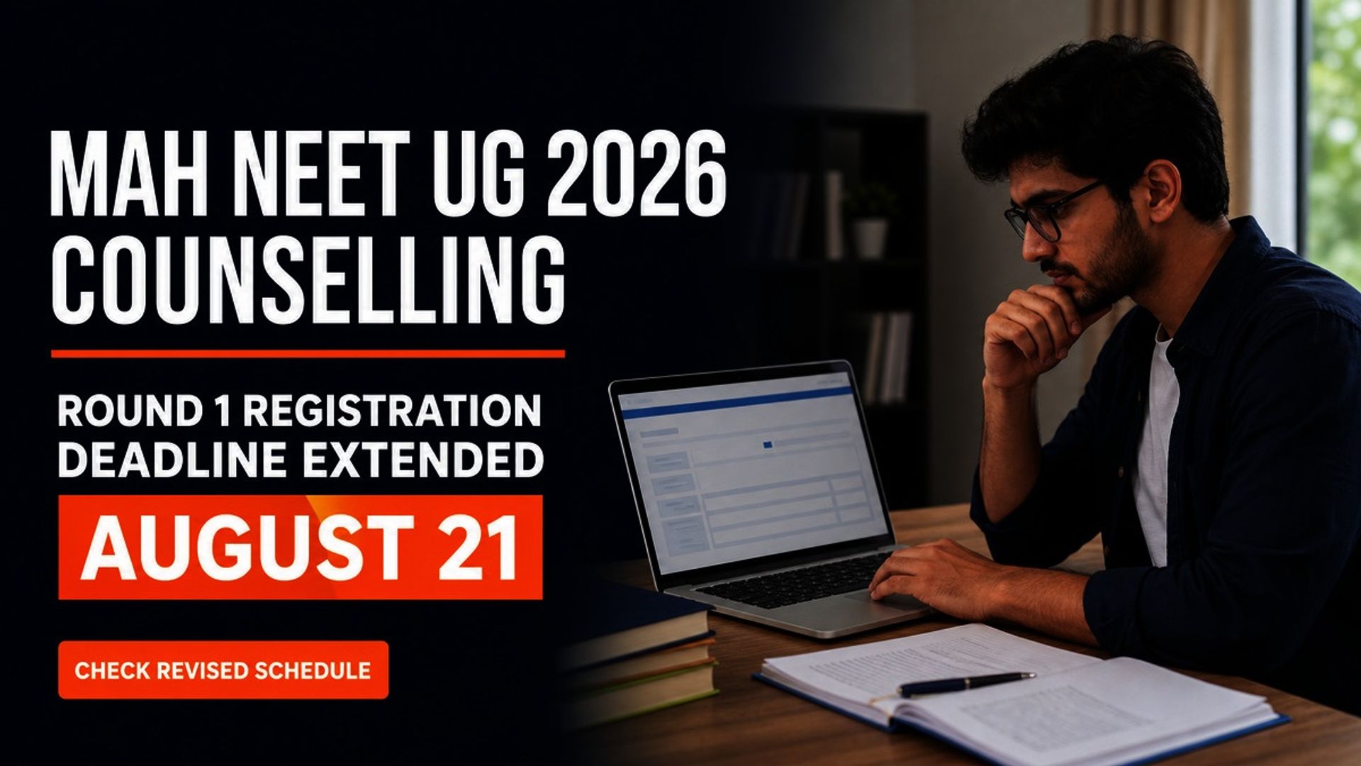 MAH NEET UG 2026 Round 1 Registration Extended to Aug 21