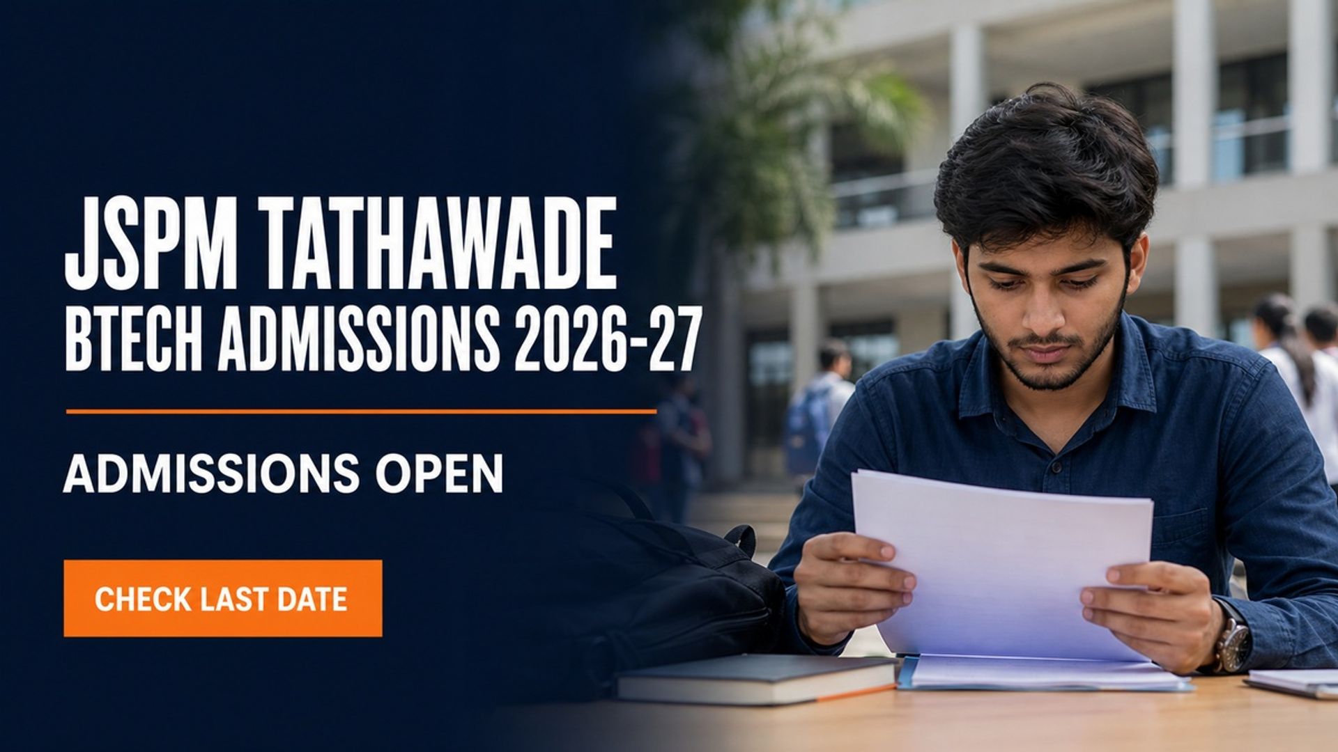 JSPM Tathawade BTech Admission 2026-27; Apply by Sept 7