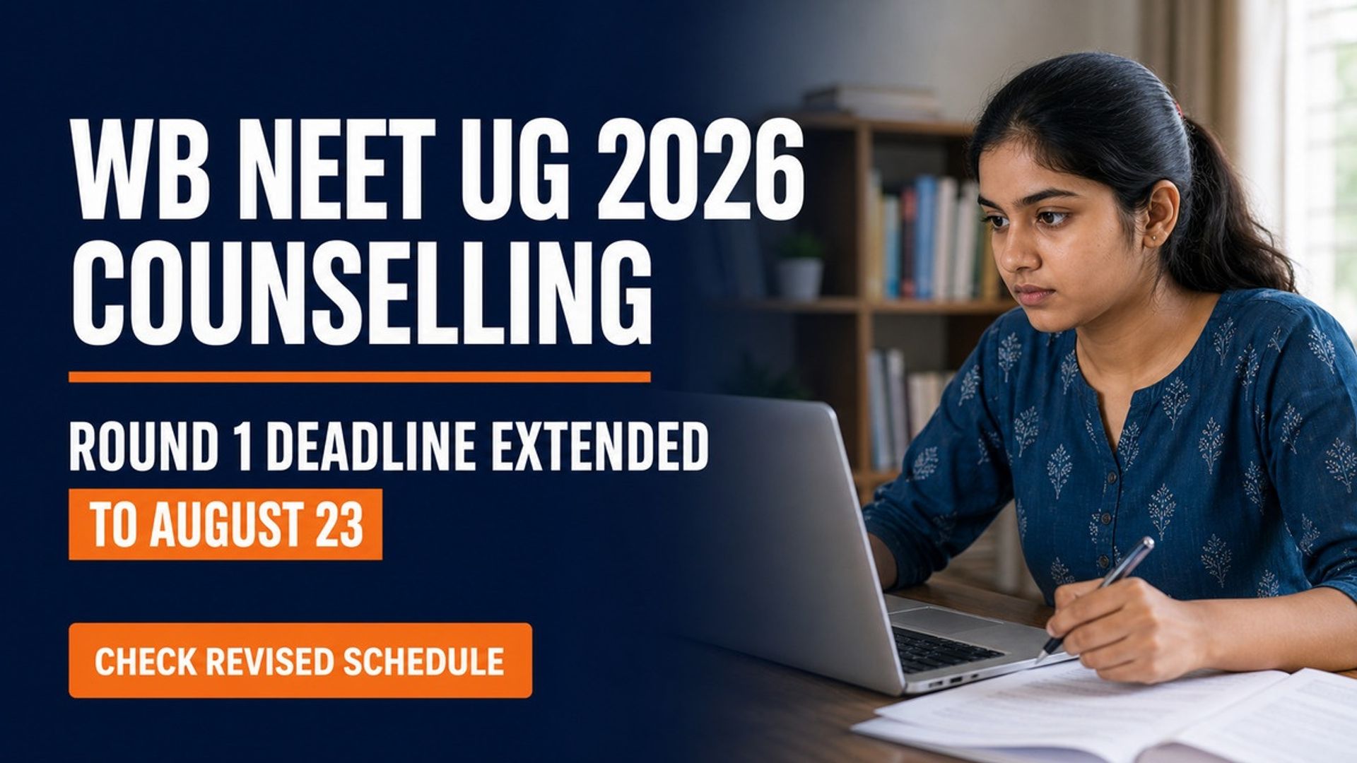 WB NEET UG 2026 Round 1 Registration Extended to Aug 23