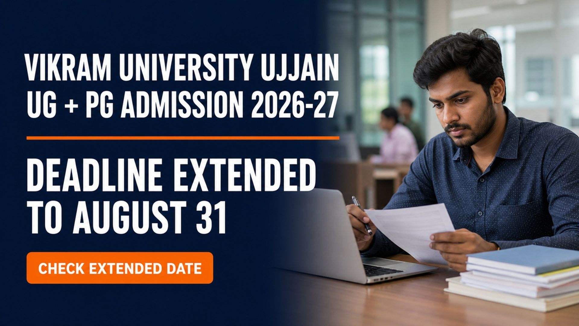Vikram University Ujjain UG PG Admission 2026 Deadline Extended