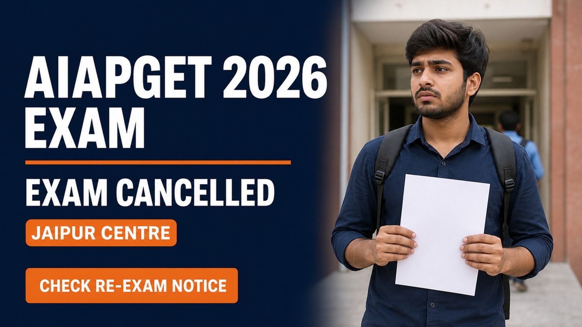 AIAPGET 2026 Exam Cancelled at Jaipur Centre by NTA
