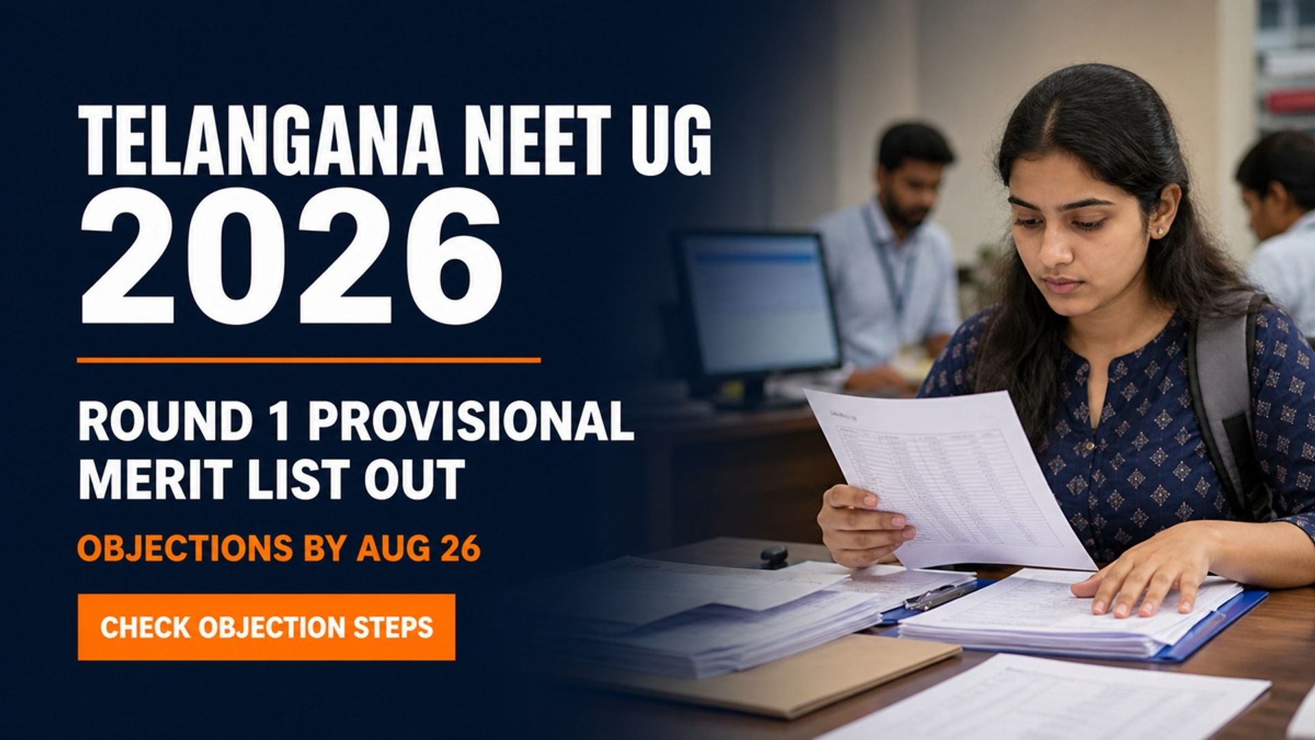 Telangana NEET UG 2026 Merit List Out; Objection by Aug 26