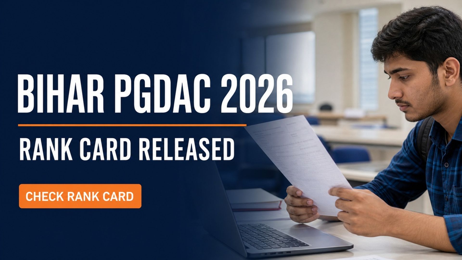 Bihar PGDAC 2026 Rank Card Out; Choice Filling Ends Today