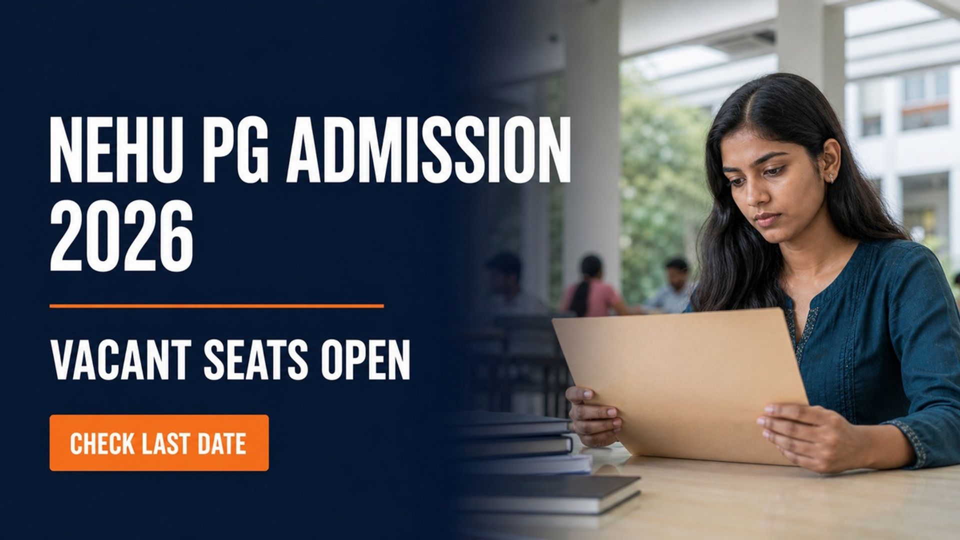 NEHU PG Admission 2026 Vacant Seats: Apply by September 3
