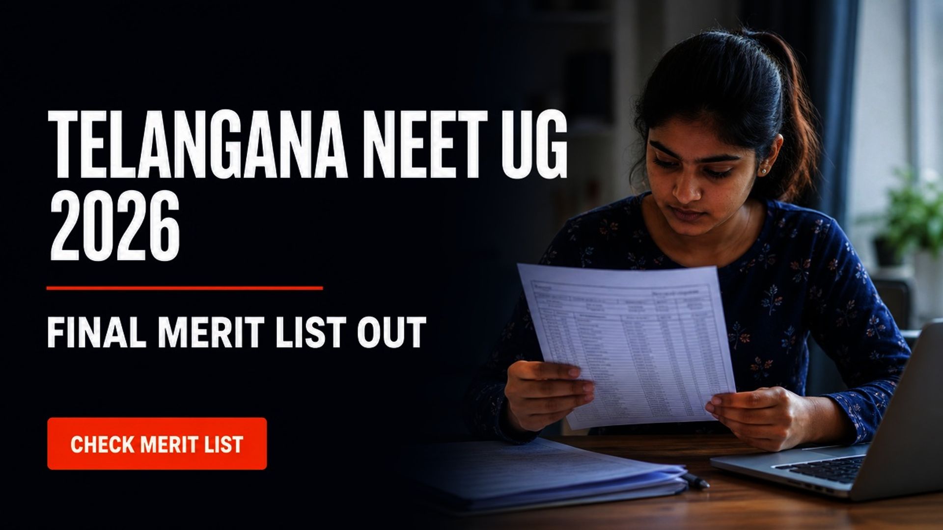 Telangana NEET UG 2026 Merit List Out; Phase 1 Options Open