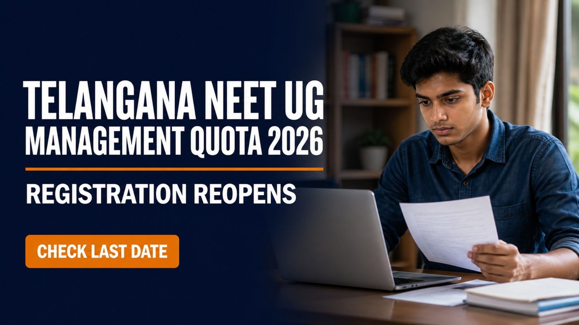 Telangana NEET UG 2026 Management Quota Registration Reopens