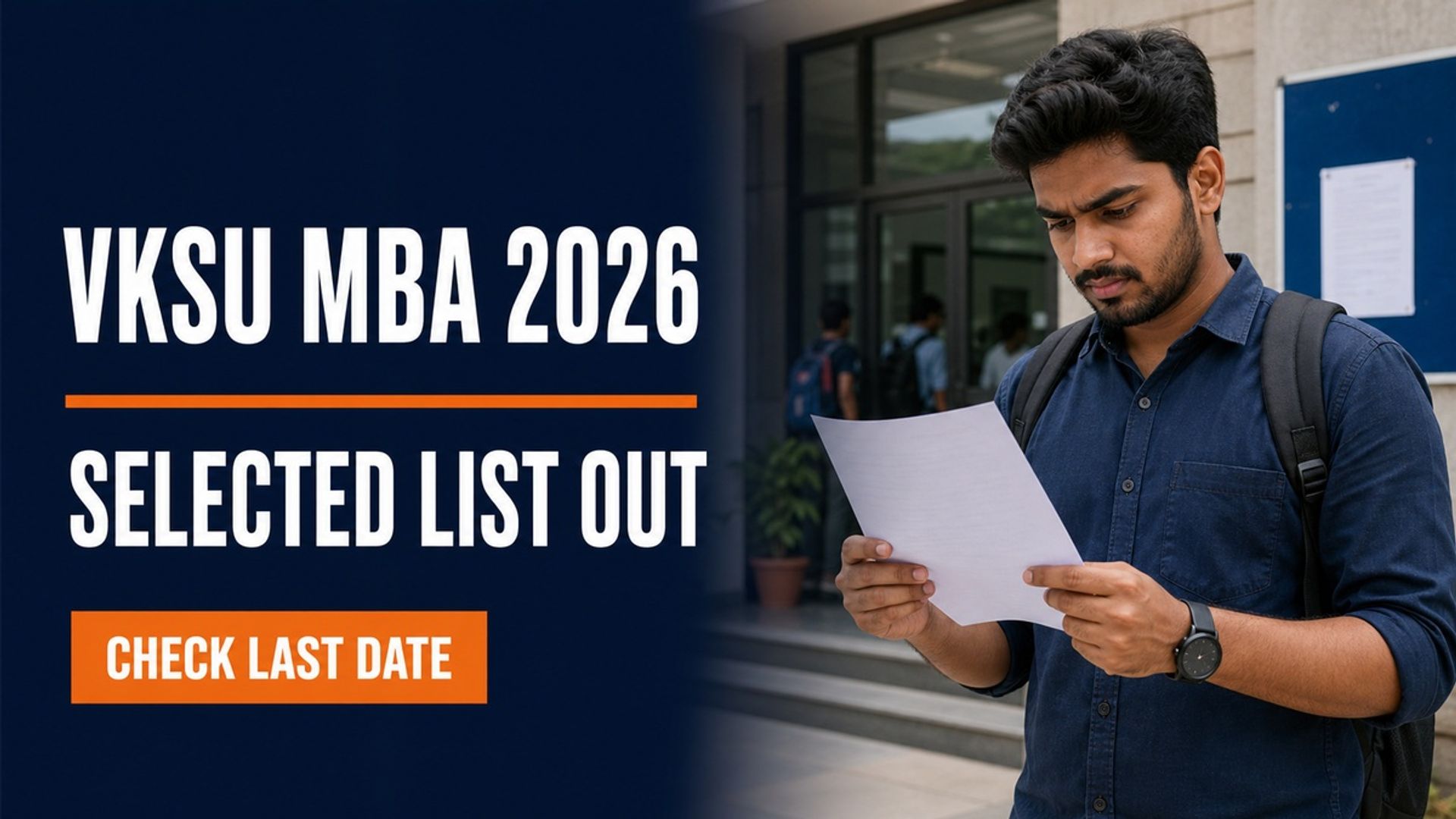 VKSU MBA 2026 Selected Candidates List Out; Enroll by Sept 10