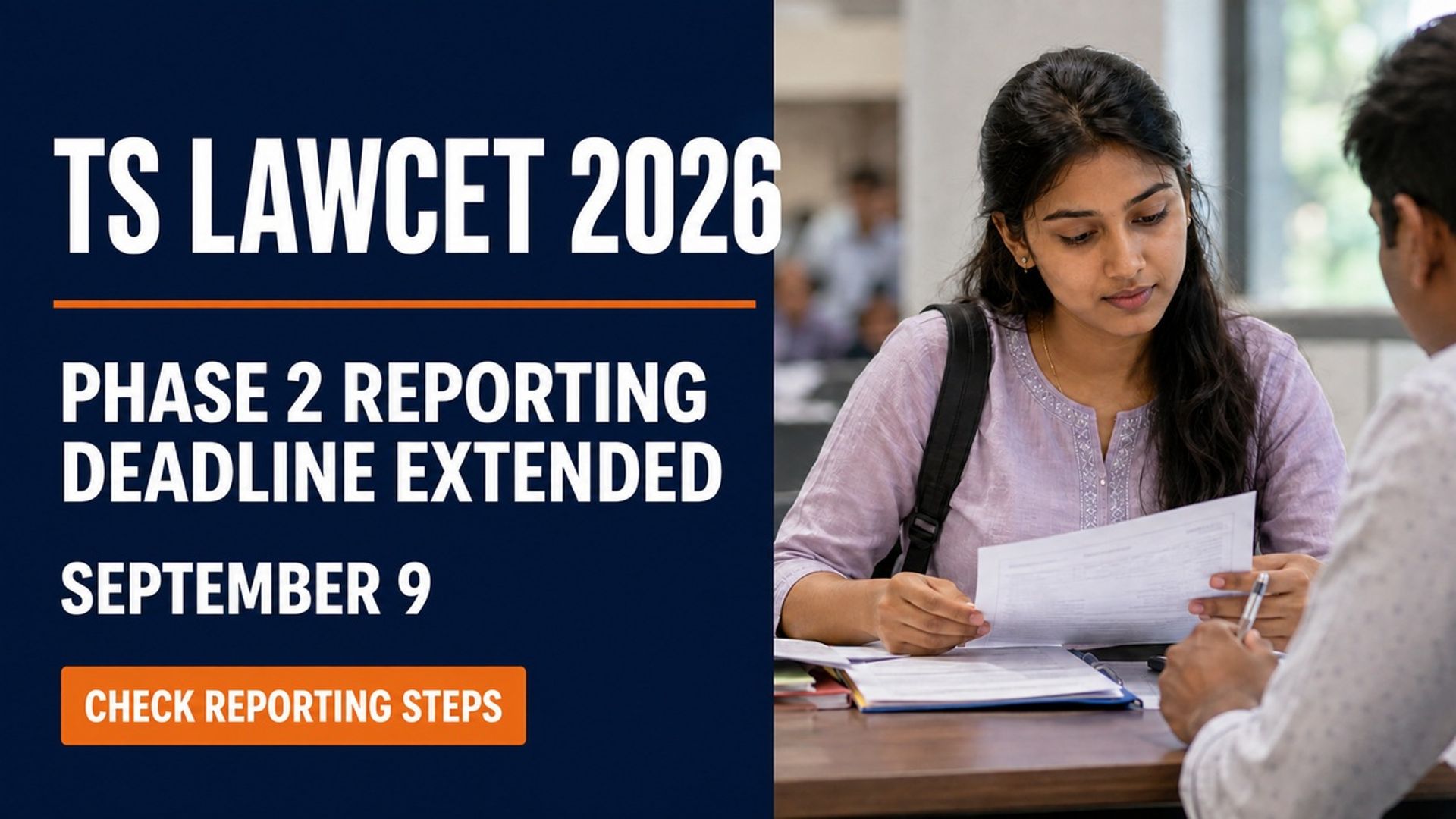 TS LAWCET 2026 Phase 2 Reporting Extended to September 9