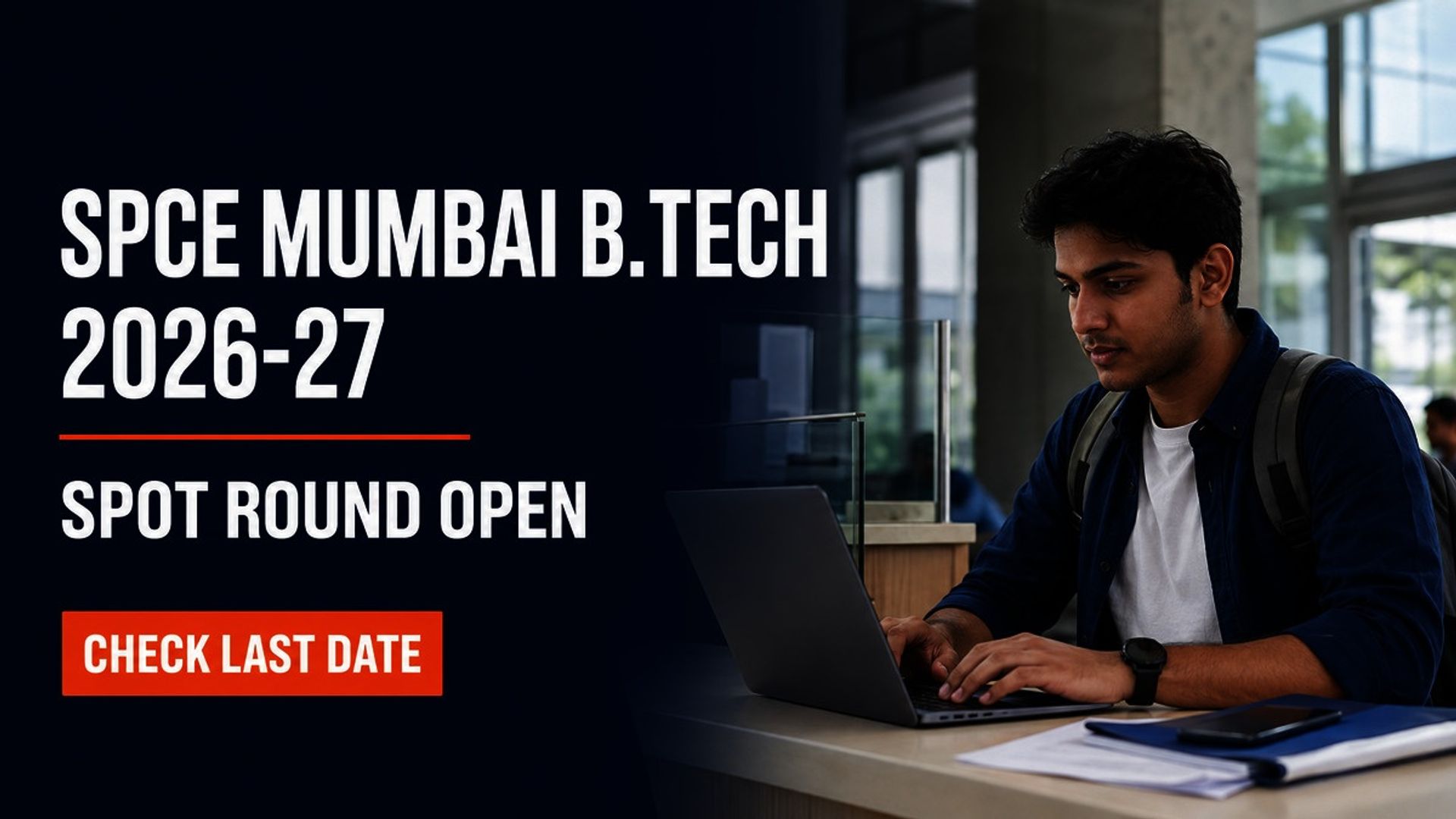 SPCE Mumbai BTech Spot Round 2026 Registration Ends Sept 10