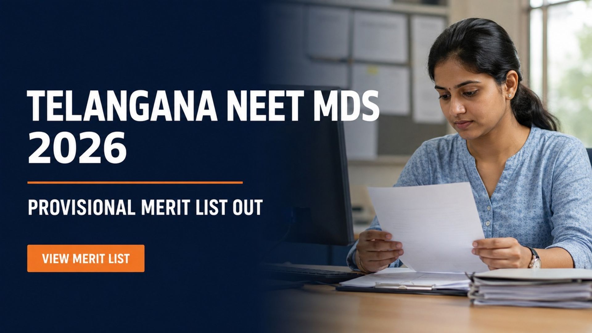 Telangana NEET MDS 2026 Merit List Out; Object by Sept 9