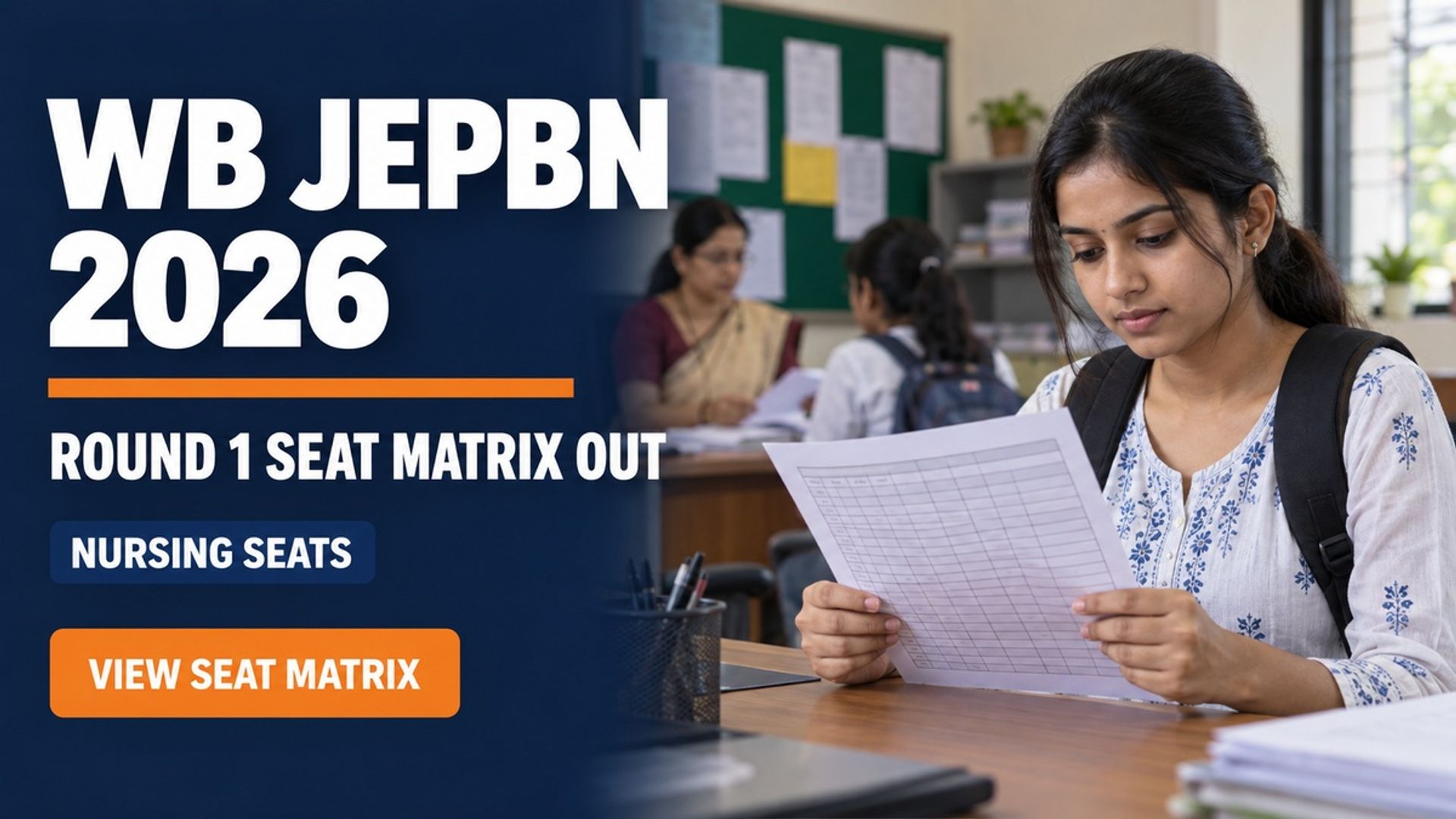 WB JEPBN 2026 Round 1 Seat Matrix Out at wbjeeb.nic.in