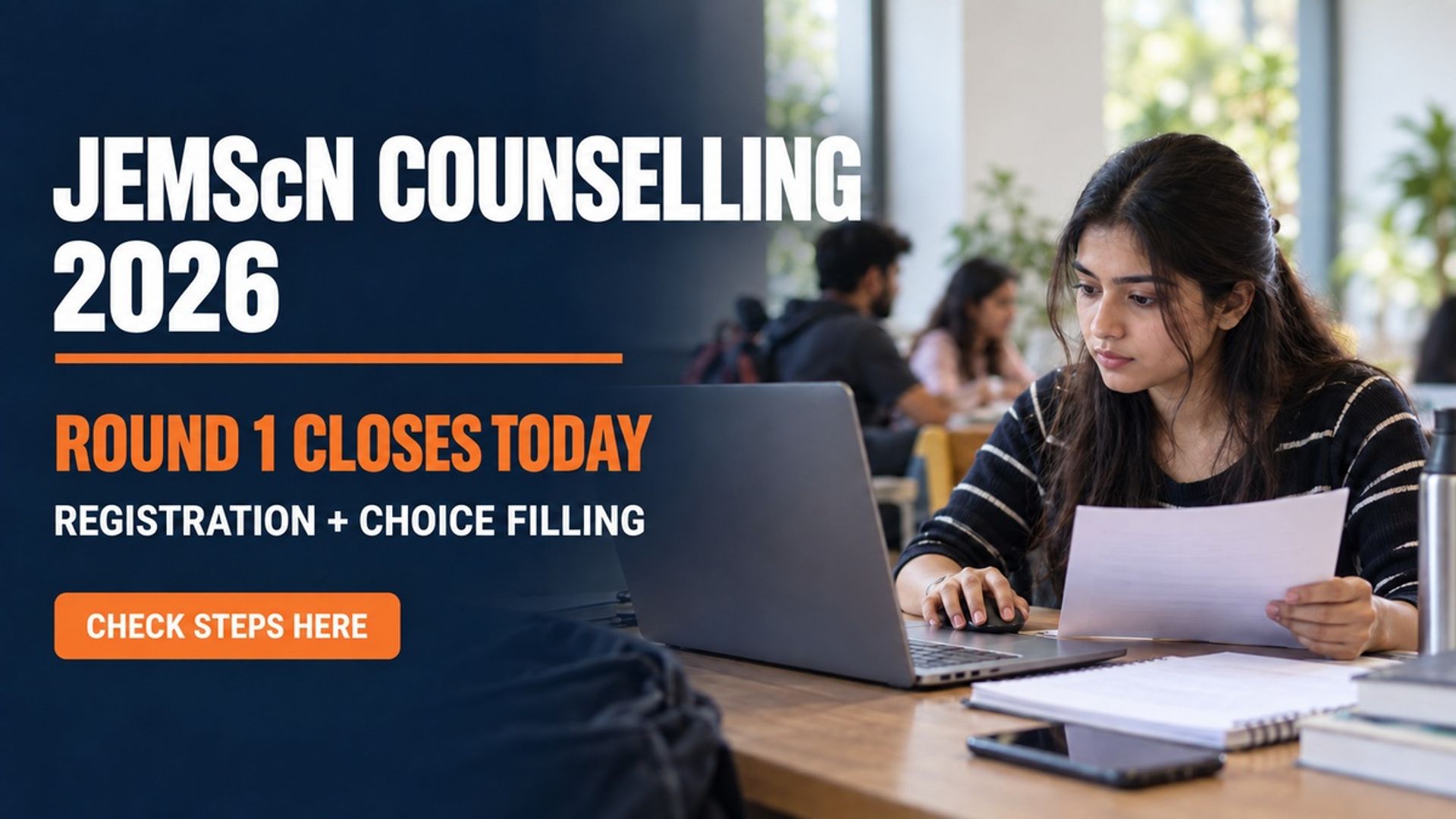 JEMScN 2026 Round 1 Choice Filling Ends Today at wbjeeb.nic.in