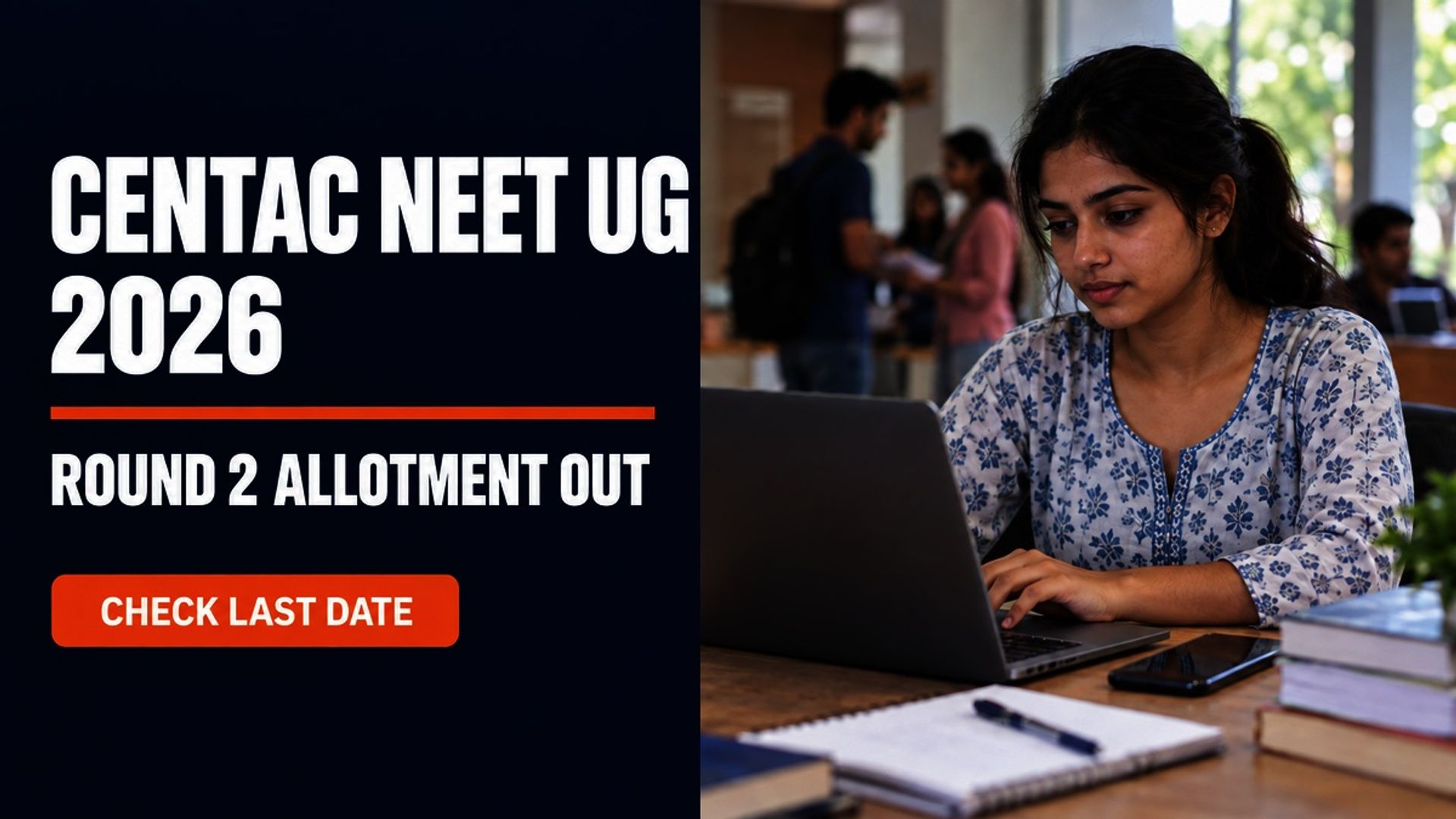 CENTAC NEET UG Round 2 Allotment 2026 Out; Report by Sept 18