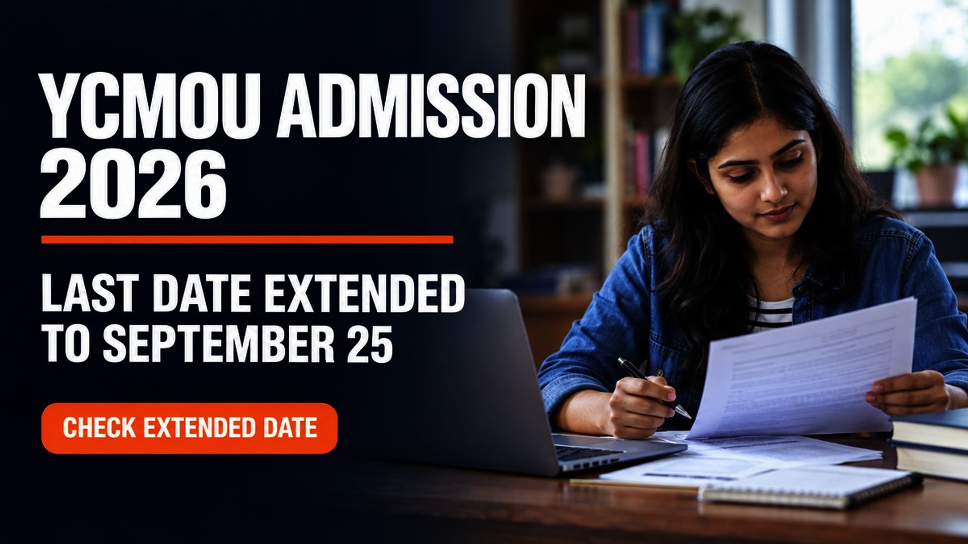 YCMOU Admission 2026 Last Date Extended to September 25