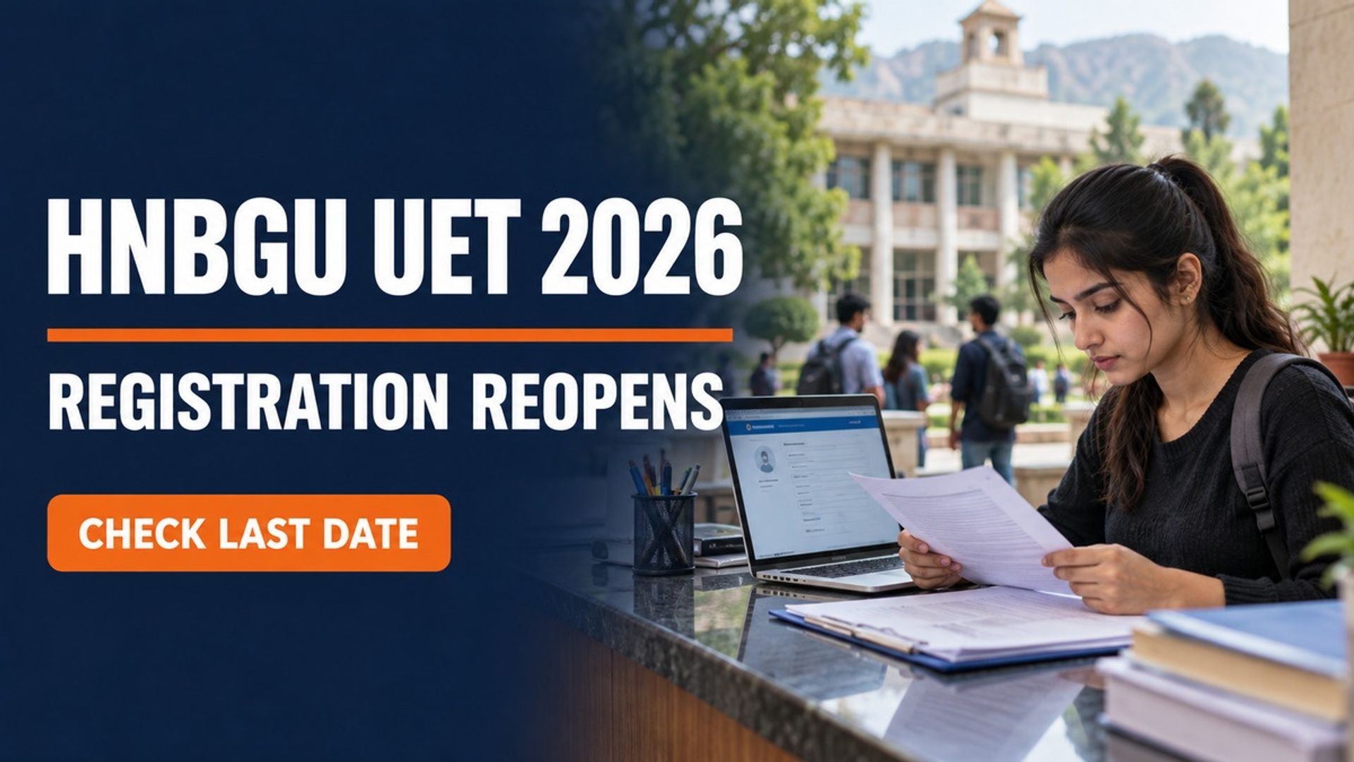 HNBGU UET 2026 Registration Reopens for B.Ed, M.Ed, LL.B, LL.M
