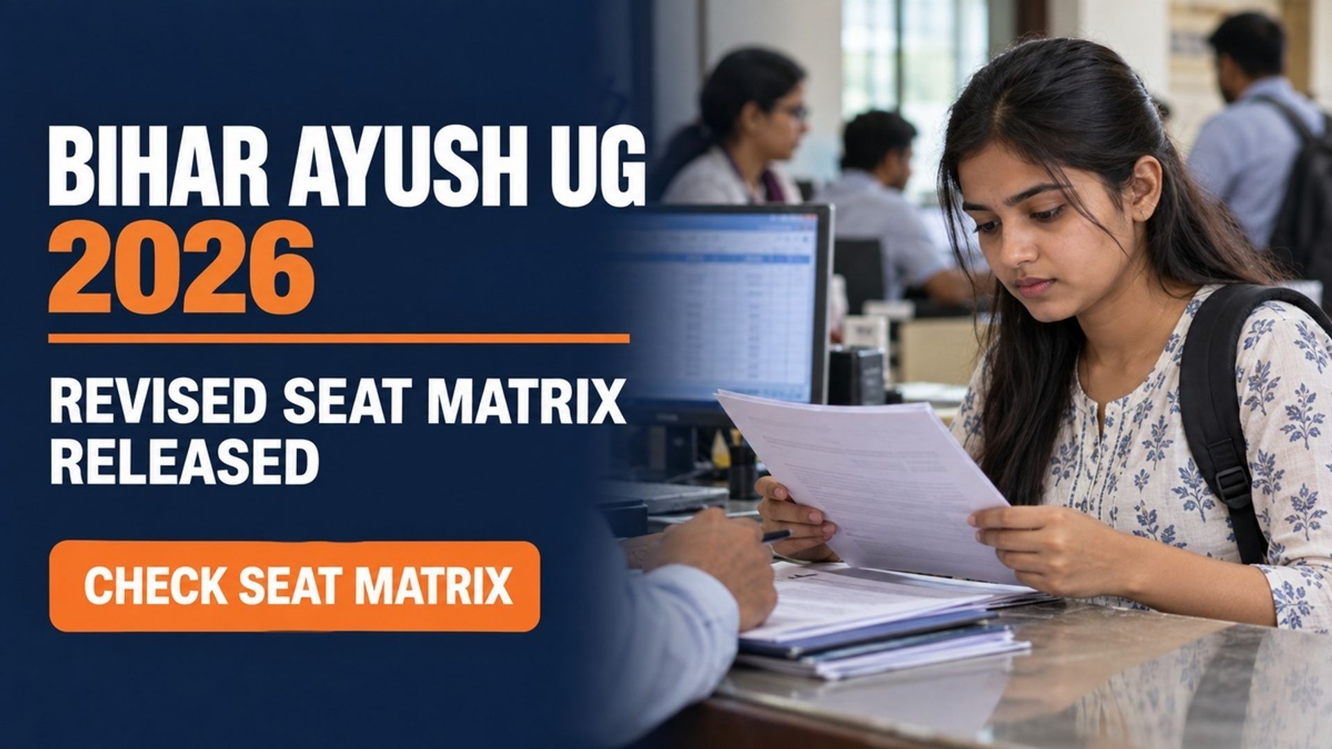Bihar AYUSH UG 2026 Revised Round 1 Seat Matrix Released