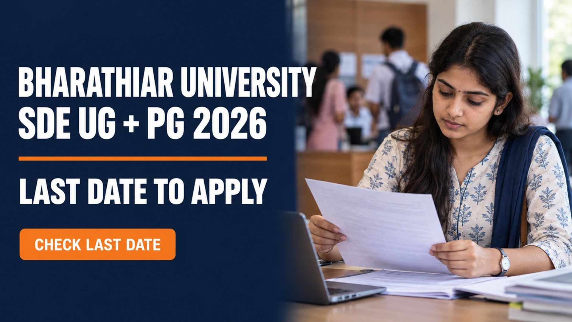 Bharathiar University SDE 2026 Admissions: Apply by Oct 13