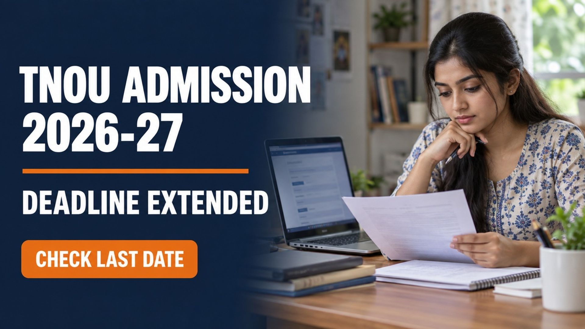TNOU Admission 2026 Deadline Extended to Oct 13