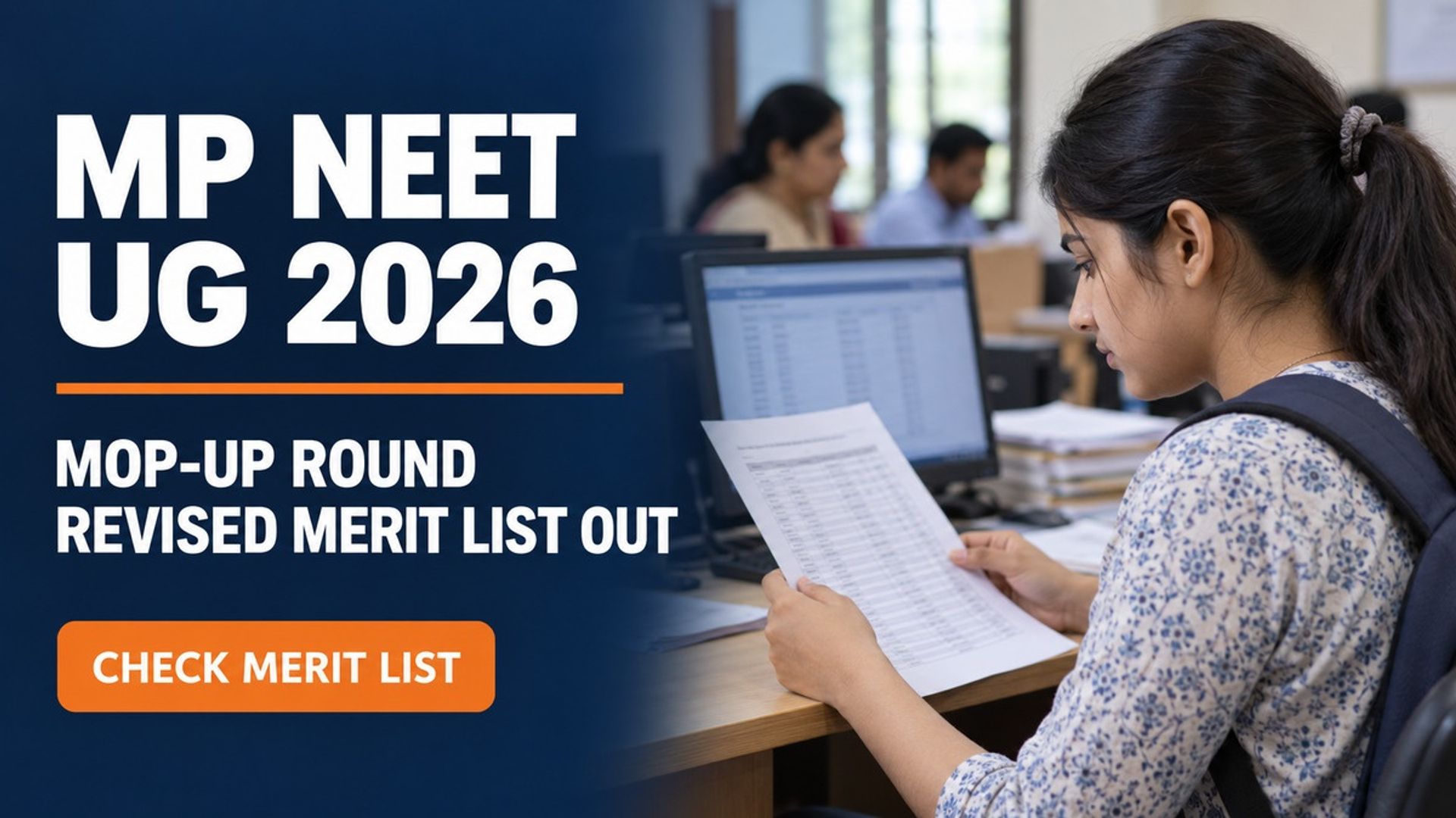 MP NEET UG 2026 Mop-Up Round Revised Merit List Out