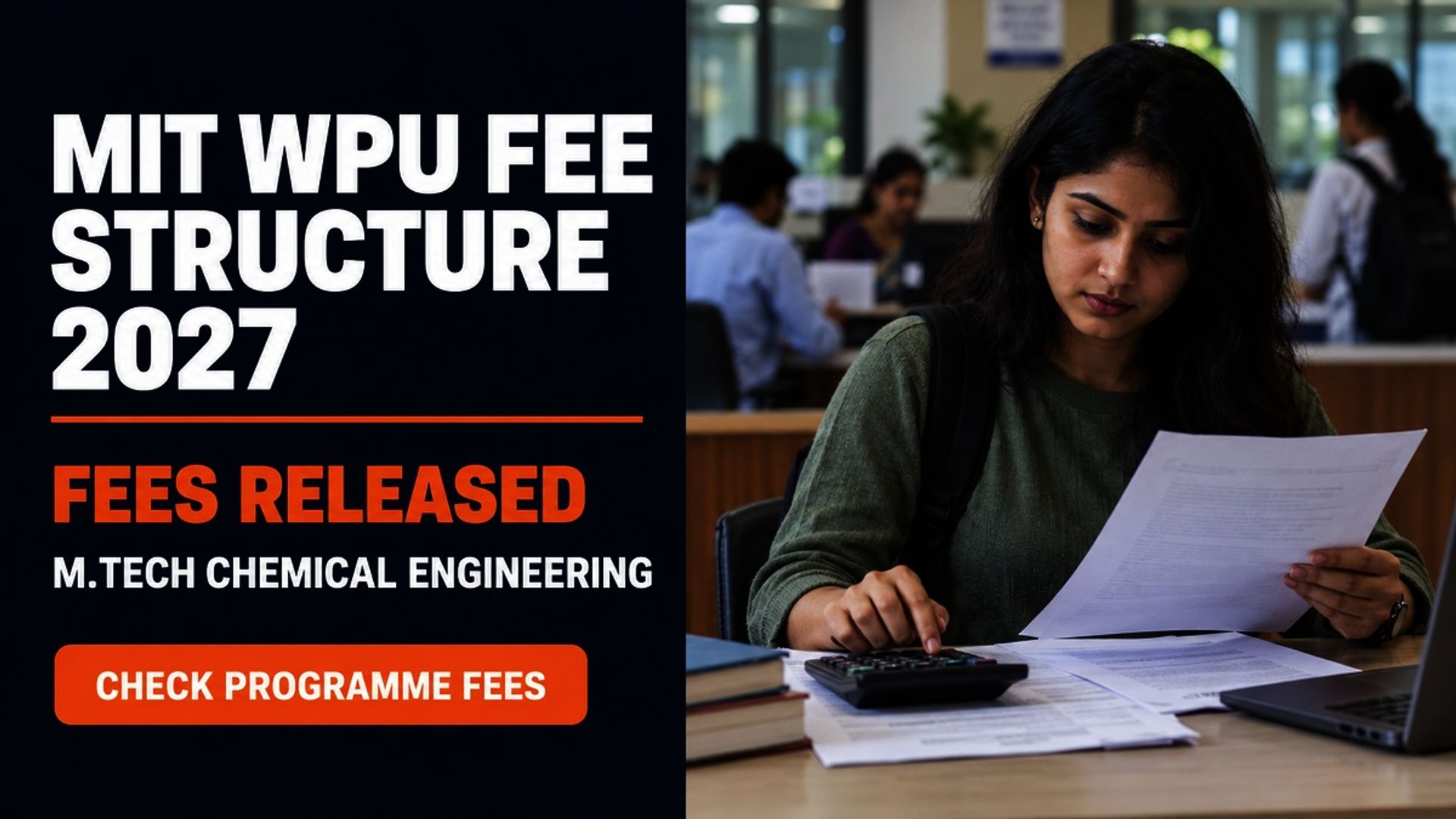 MIT WPU M.Tech Chemical Engineering Fee Structure 2027