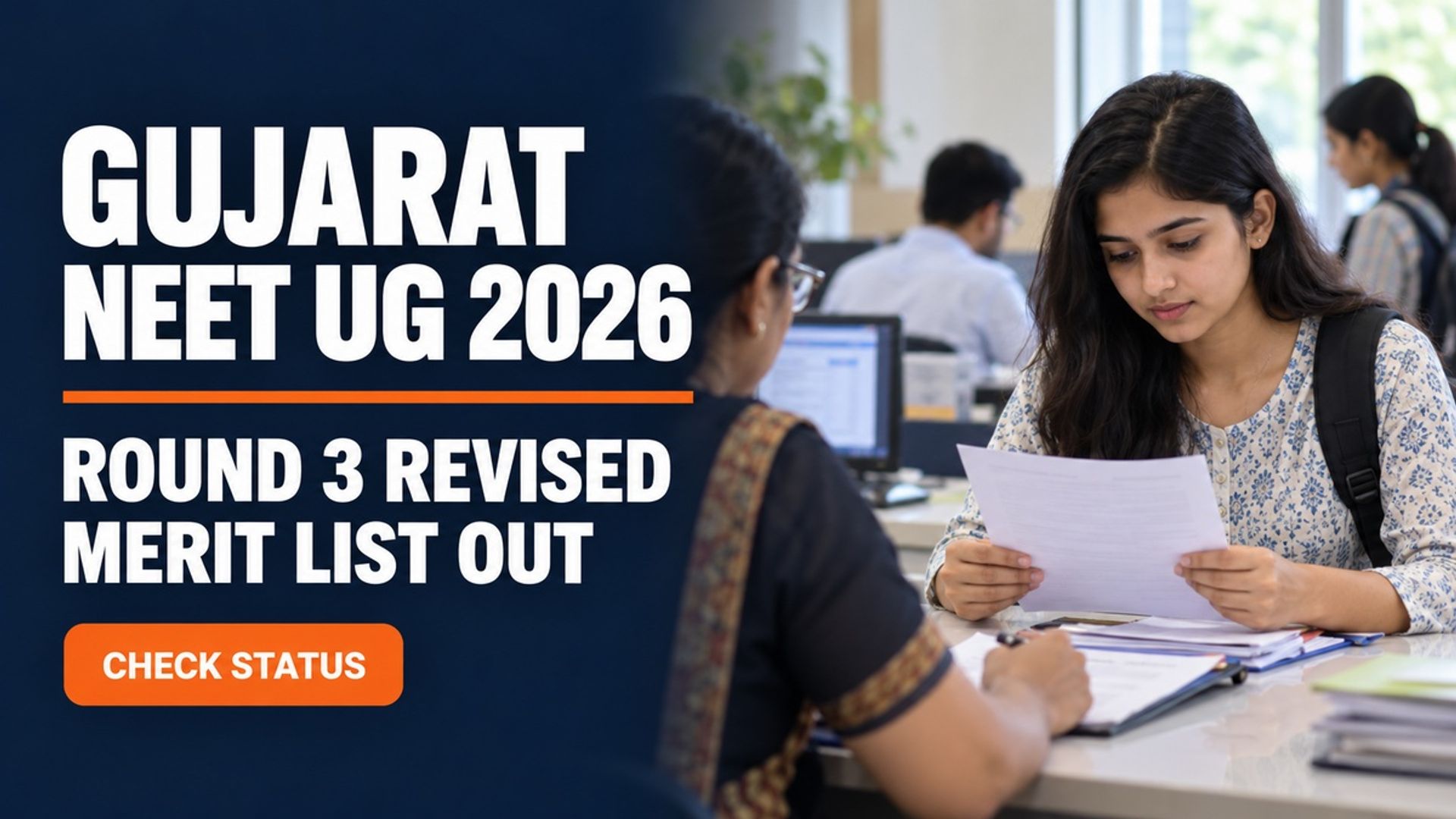 Gujarat NEET UG 2026 Round 3 Revised Merit List Out