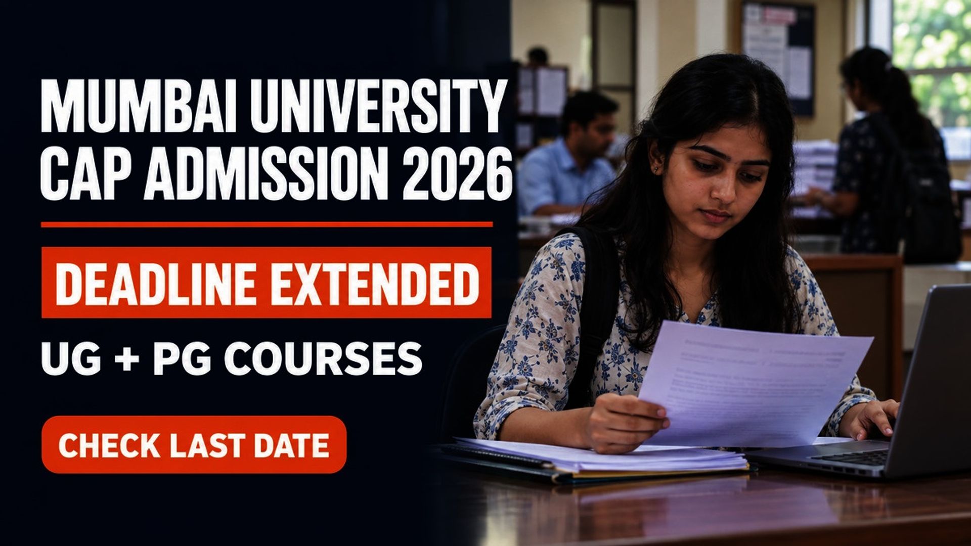 Mumbai University CAP Admission 2026 Deadline Extended to Oct 16
