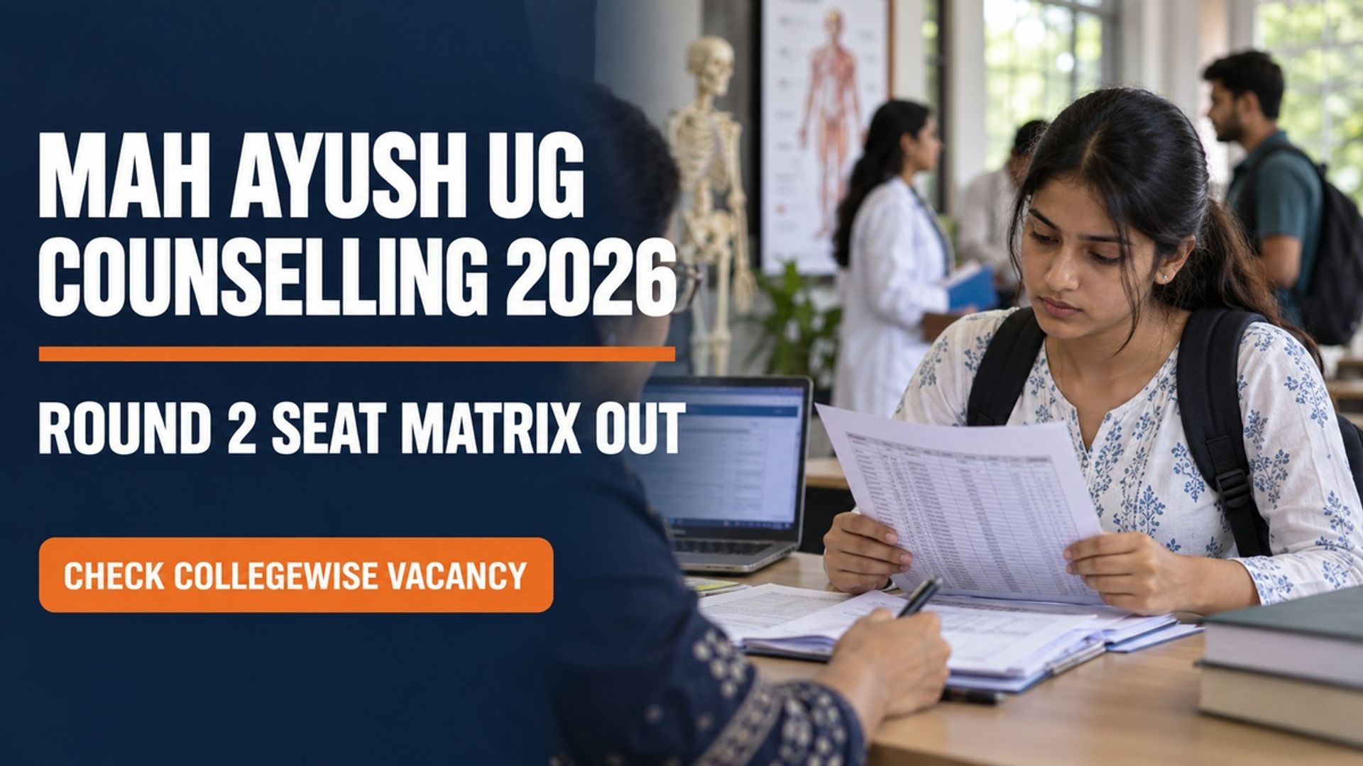 MAH AYUSH UG Round 2 Seat Matrix 2026 Out at mahacet.org