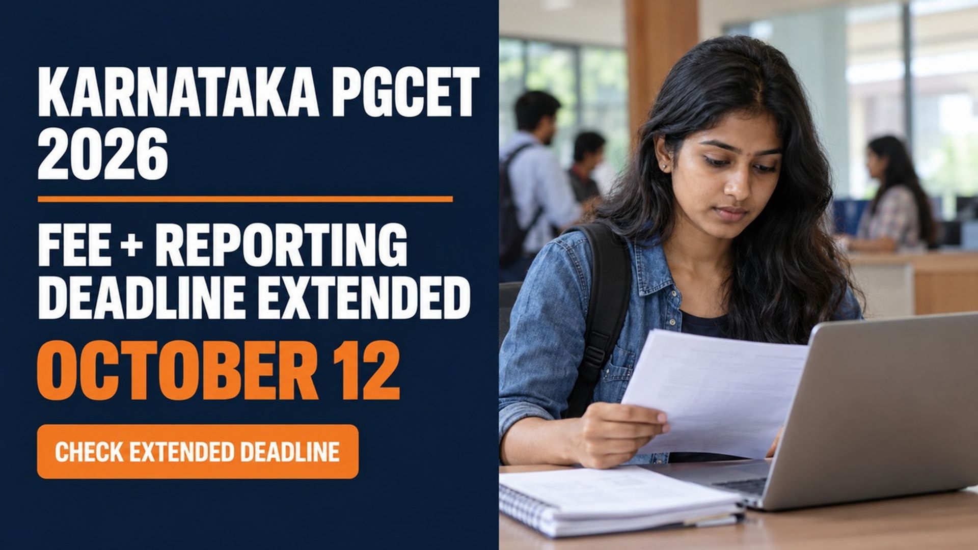 Karnataka PGCET 2026 Round 1 Deadline Extended to Oct 12