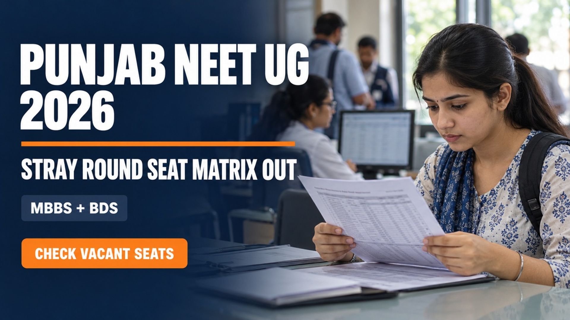 Punjab NEET UG Stray Round Seat Matrix 2026 Out at BFUHS