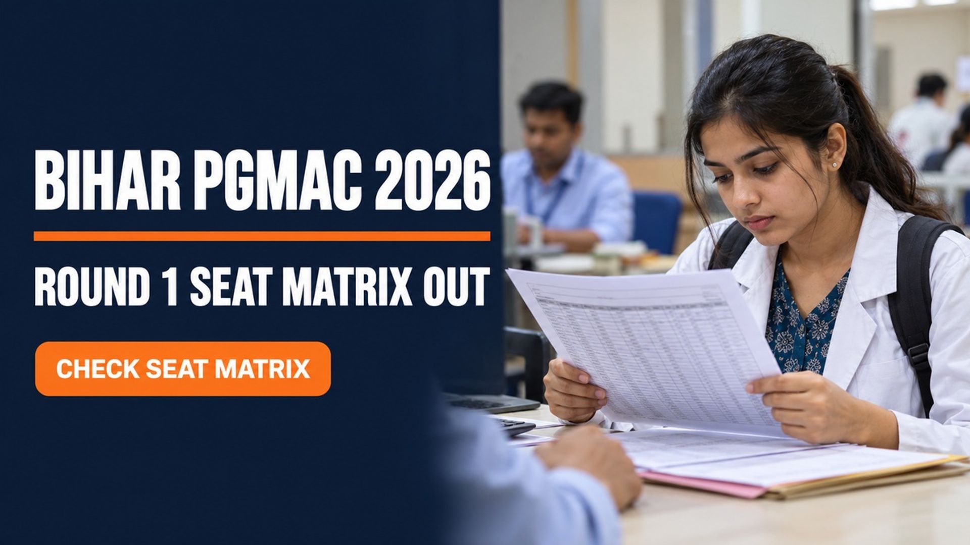 Bihar PGMAC 2026 Round 1 Seat Matrix Out at bceceboard.bihar.gov.in