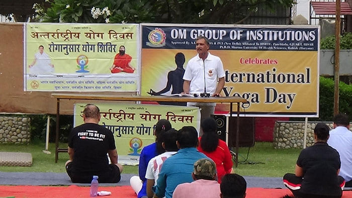 Om Sterling Global University Hisar Yoga Day Celebration photo 1