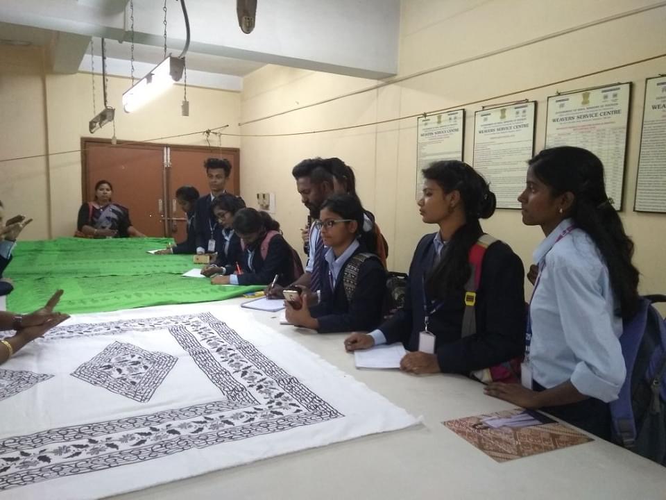 NITTE School of Fashion Technology and Interior Design Bangalore Weaver Society Visit photo 2