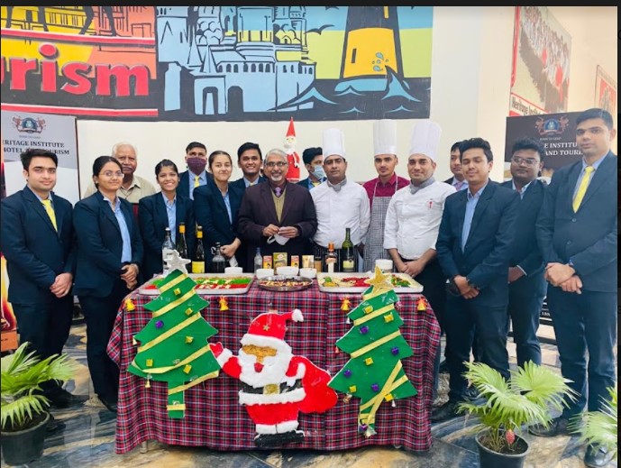 Heritage Institute of Hotel and Tourism Agra 15th Dec 2021 Cake Mixing 2021 photo 5