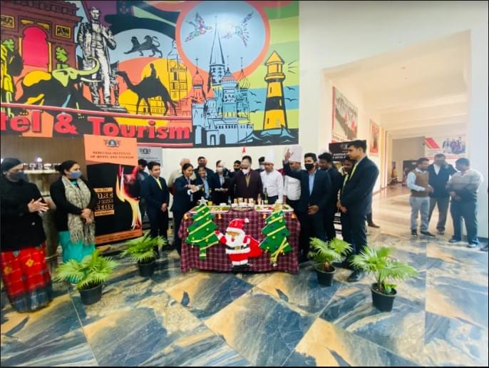 Heritage Institute of Hotel and Tourism Agra 15th Dec 2021 Cake Mixing 2021 photo 10