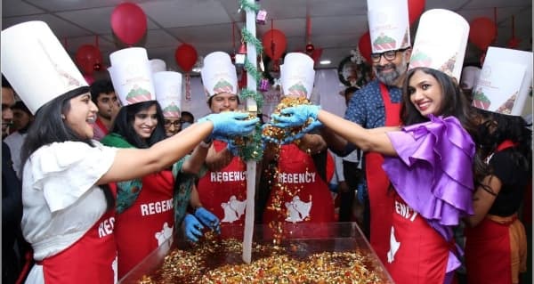 Regency College of Culinary Arts and Hotel Management Hyderabad Christmas Cake Mixing photo 5