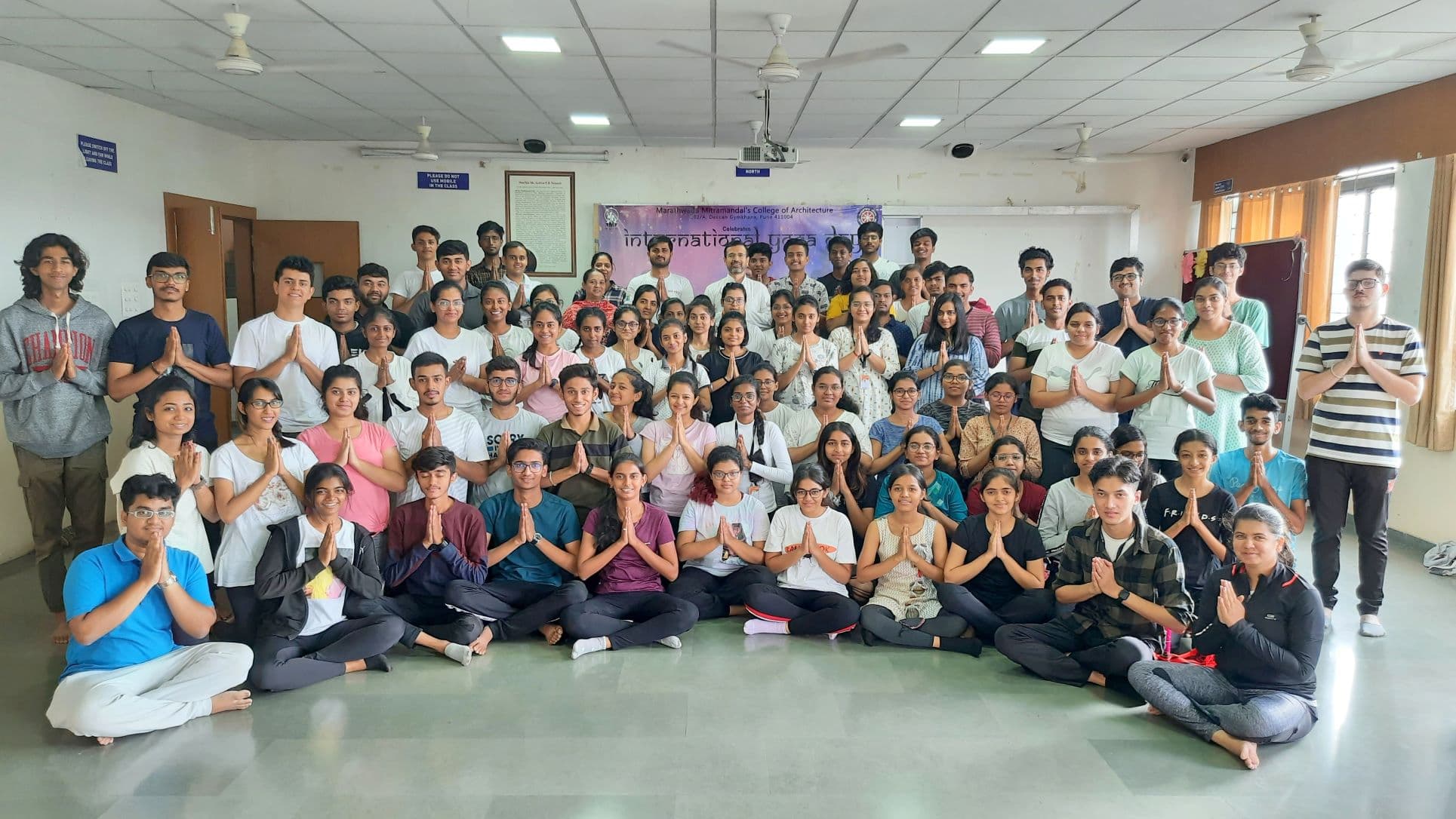 Marathwada Mitramandal's College of Architecture Pune Yoga Day photo 1