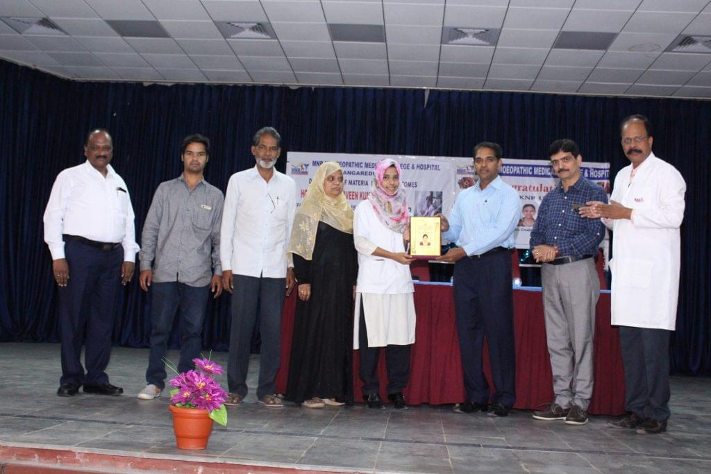 MNR Homoeopathic Medical College & Hospital Hyderabad Felicitation of I BHMS University Toppers photo 1