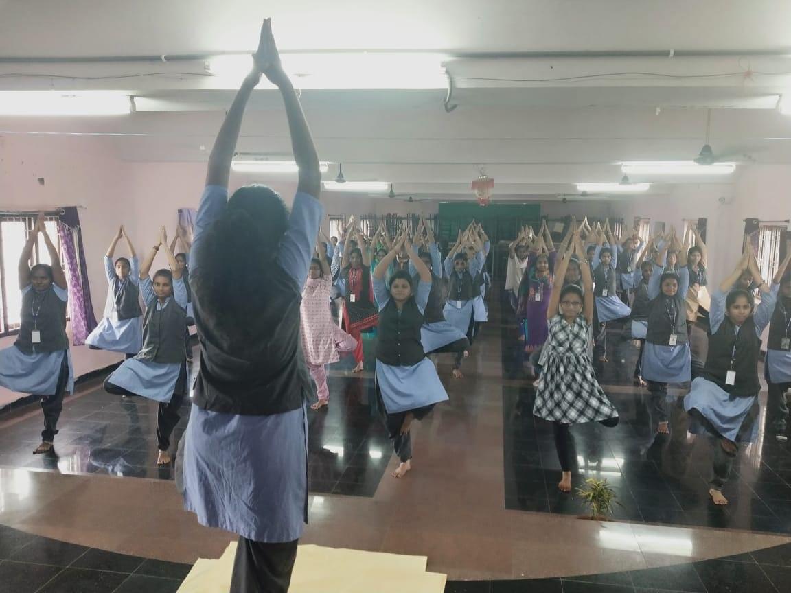 St. Mary's Women's Engineering College Guntur Yoga Day photo 4