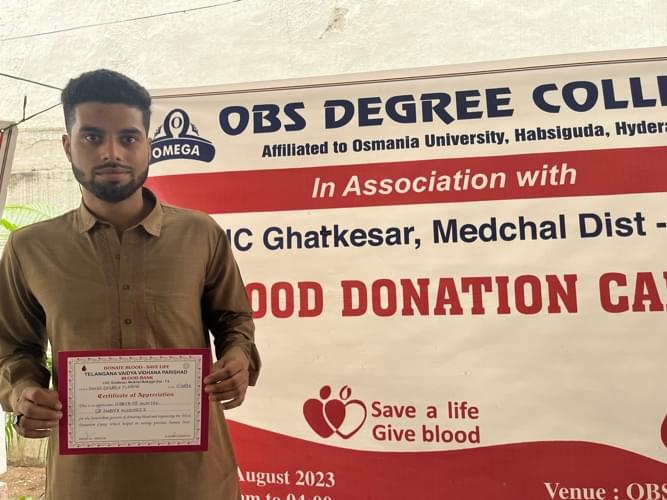OBS Degree College Hyderabad Blood Donation photo 2