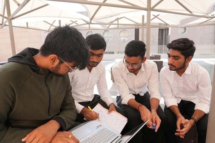 Institute of Management, Nirma University Ahmedabad Students outside classroom photo 4