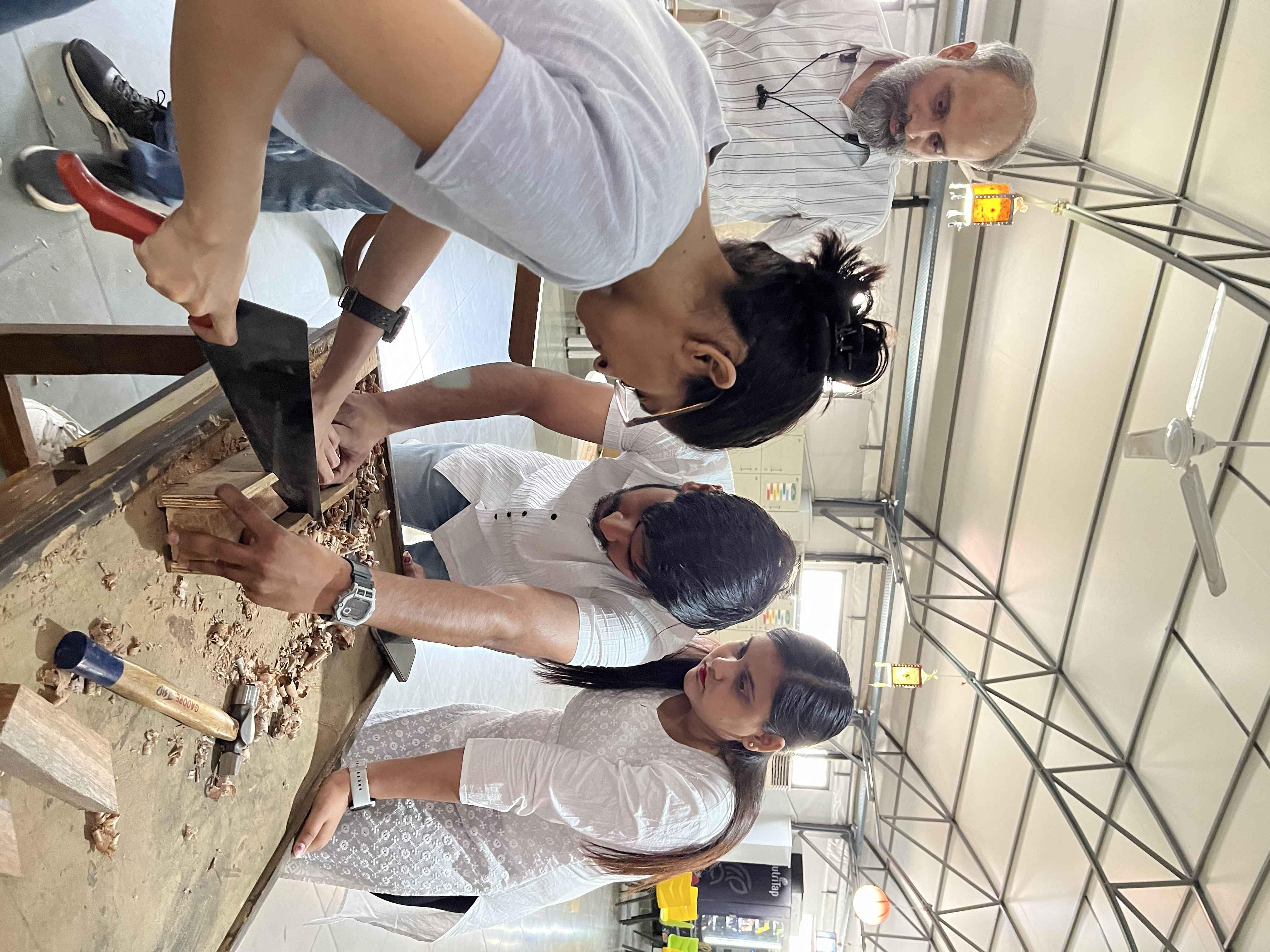 École Intuit Lab French Institute of Design, Digital & Strategy New Delhi Woodworking Workshop 20th April_24 photo 2